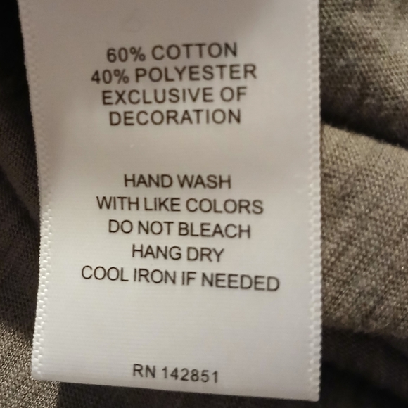 Rebecca Malone Women's Gray V Neck Top With Gold Confetti Studs Size XL - Picture 8 of 8